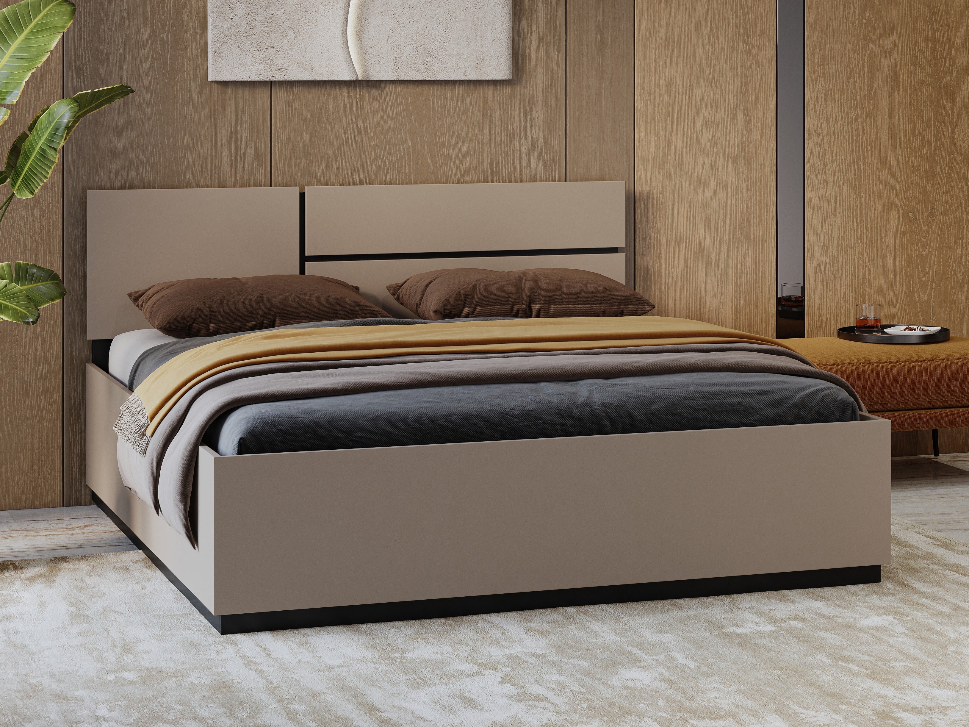 Lova Cross 31/32-51/52 24CWMY51, Spalva: Congo, Miegamoji dalis: 160 x 200 cm, Grotelės: Yra