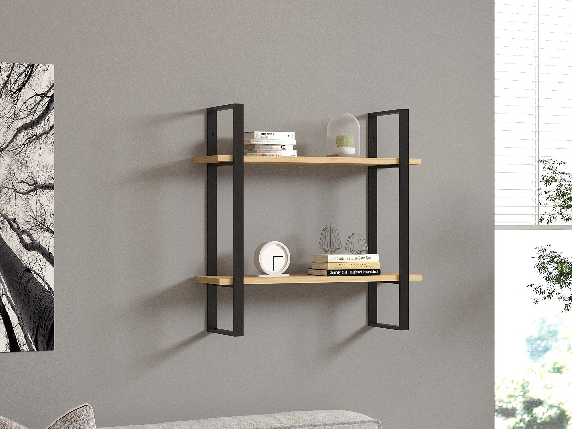 Pakabinama lentyna Buba - Sapphire Oak, Black
