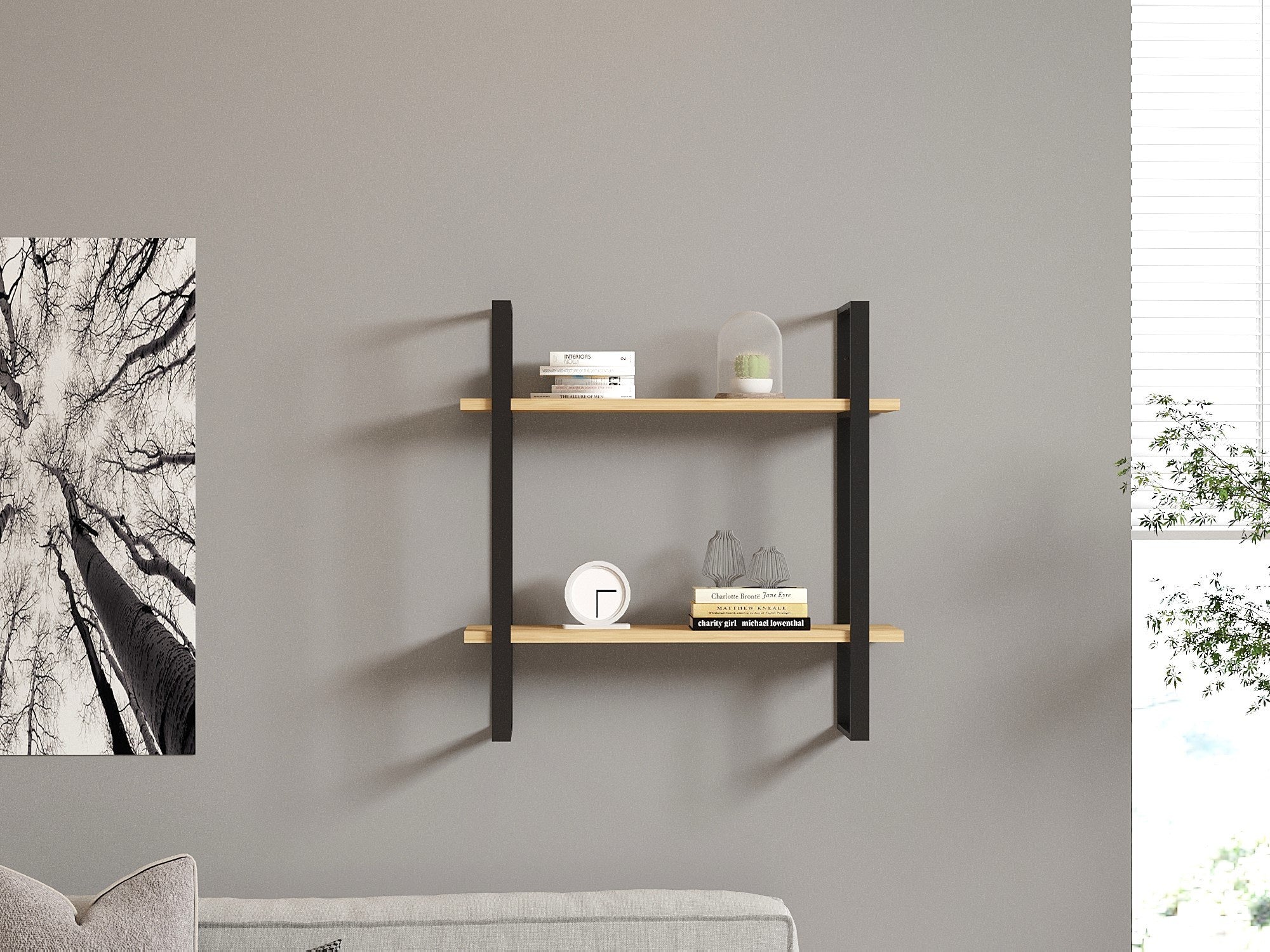 Pakabinama lentyna Buba - Sapphire Oak, Black