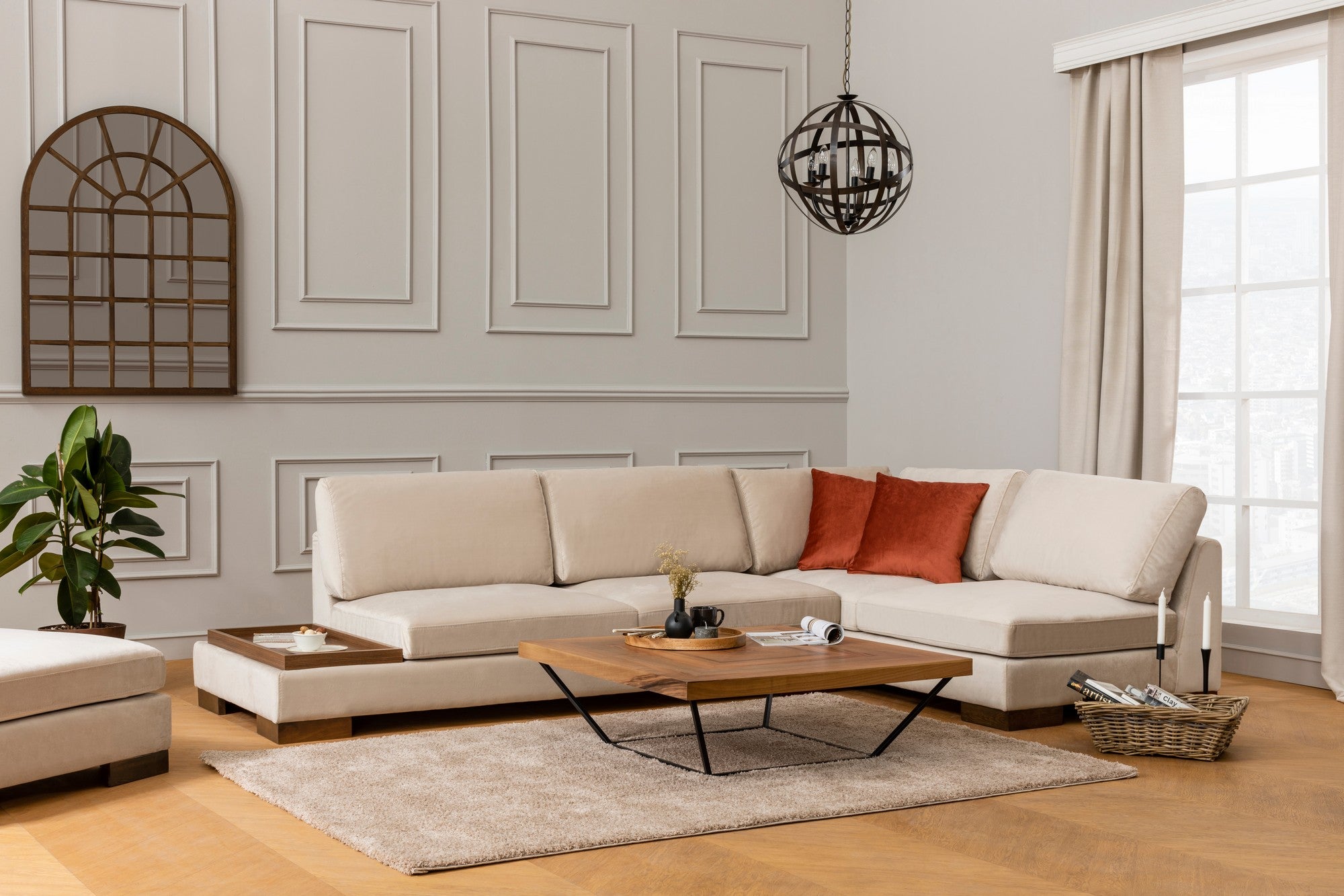Minkštas kampas Tulip Corner Right Without Pouf - Beige