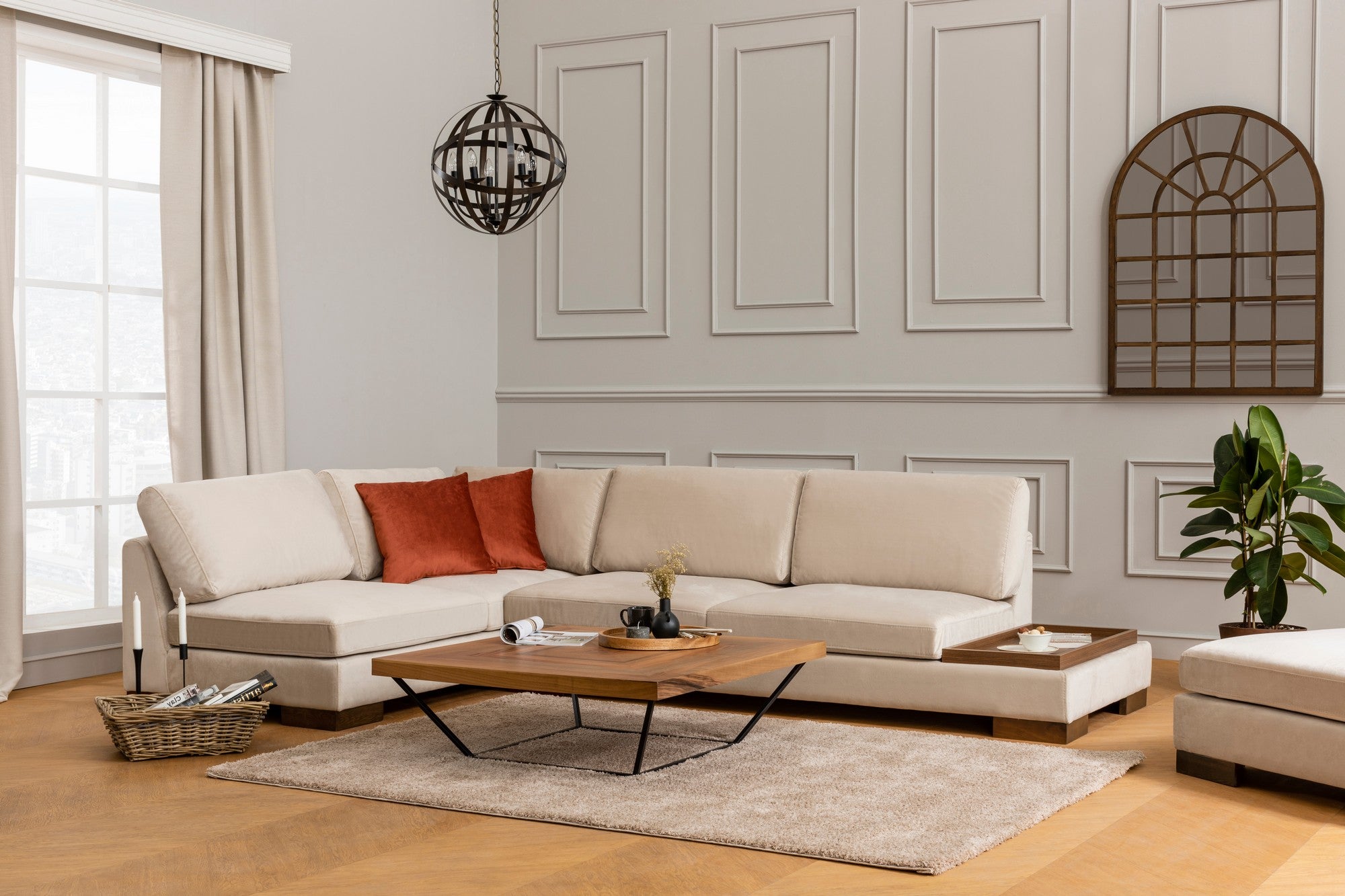 Minkštas kampas Tulip Corner Left Without Pouf - Beige