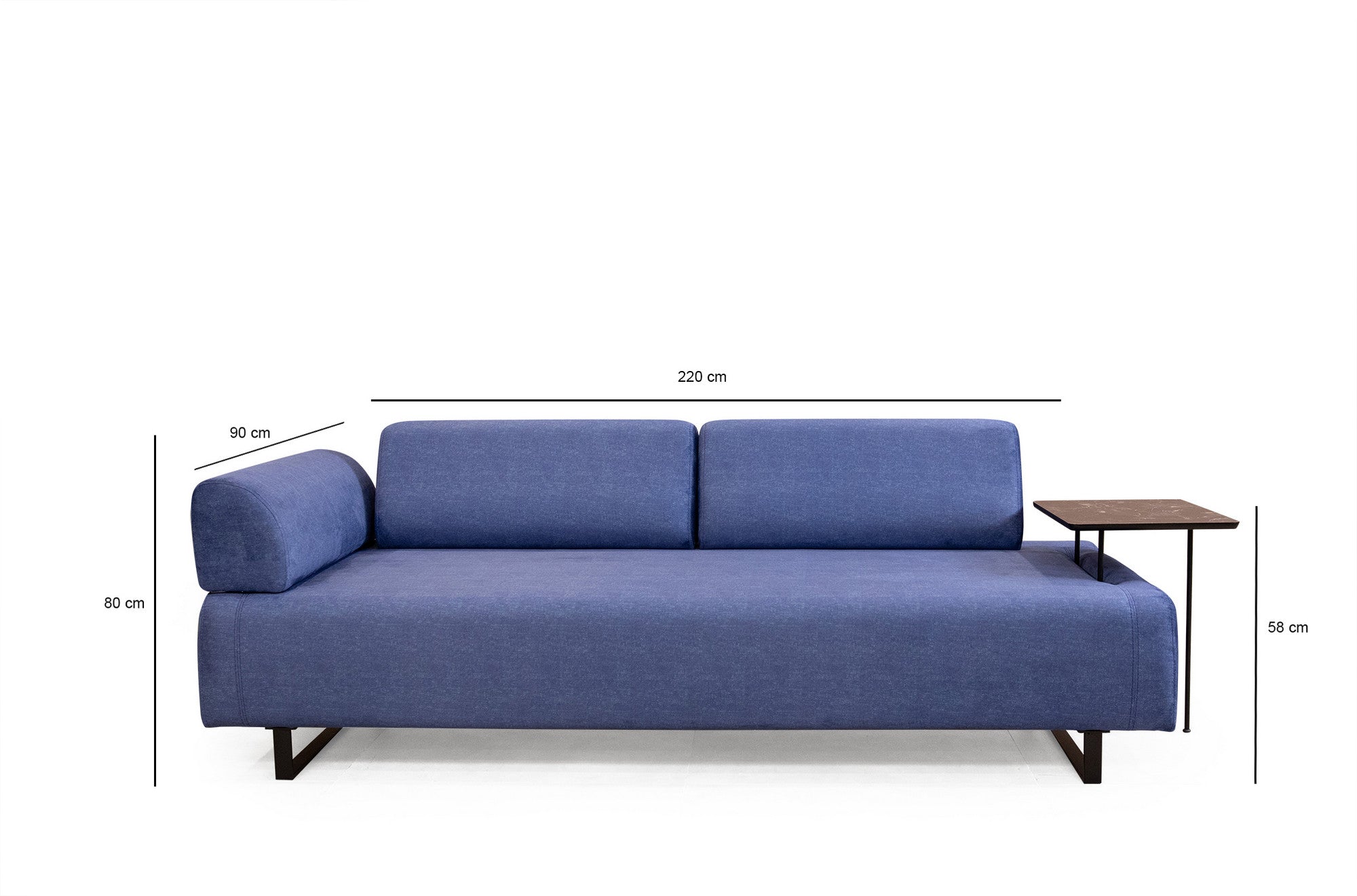 Sofa-lova Infinity with Side Table - Blue