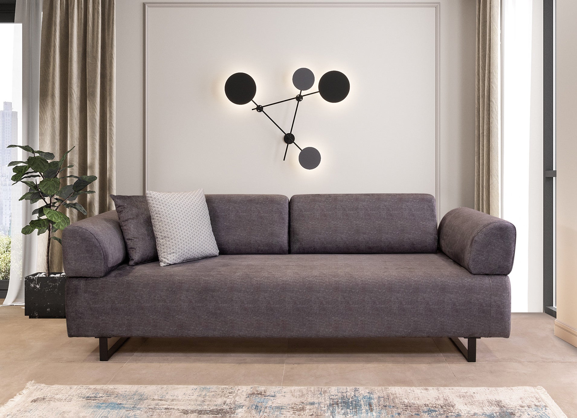 Sofa-lova Infinity with Side Table - Anthracite