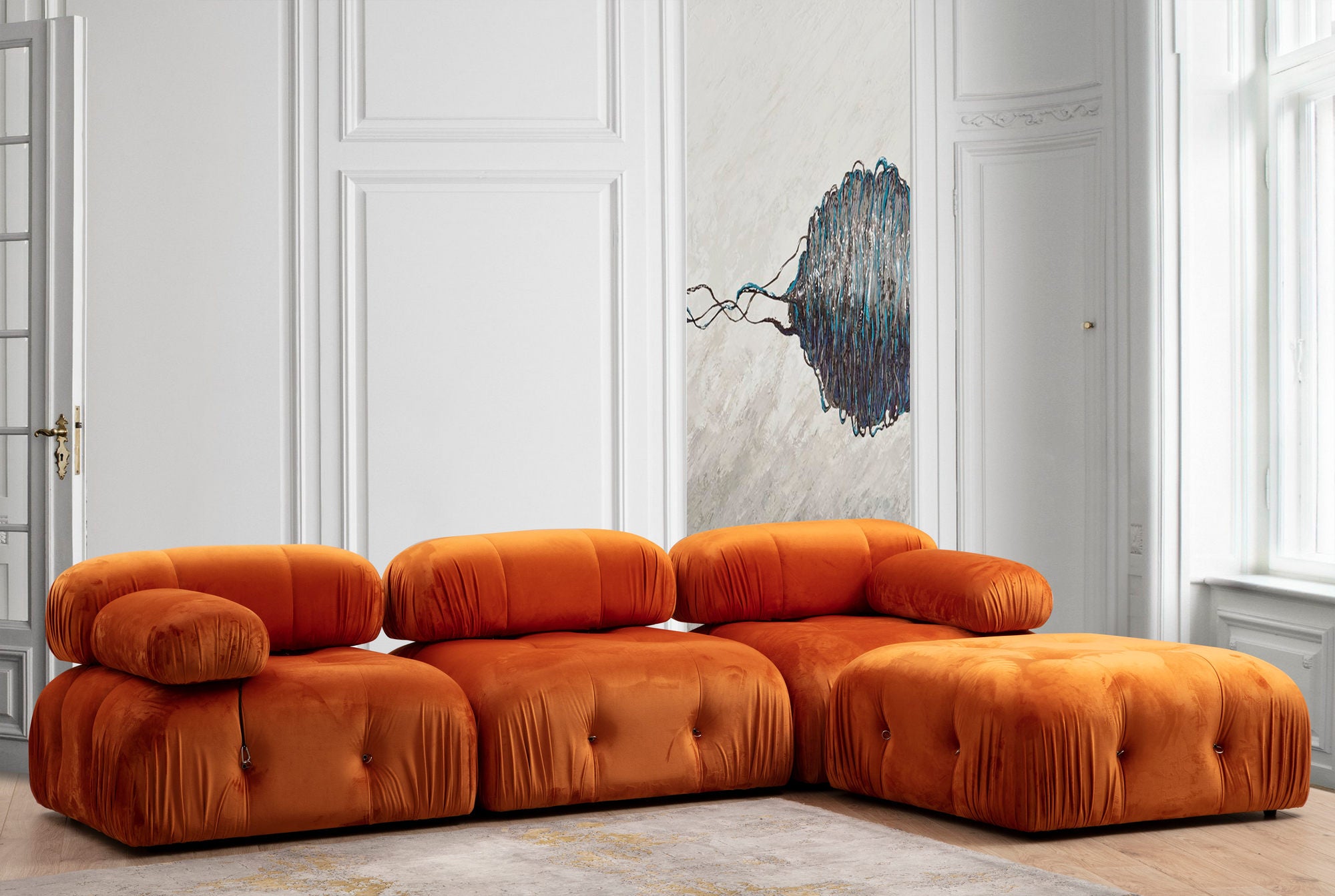 Minkštas kampas Bubble Corner ( L1-O1-1R -Puf) - Orange