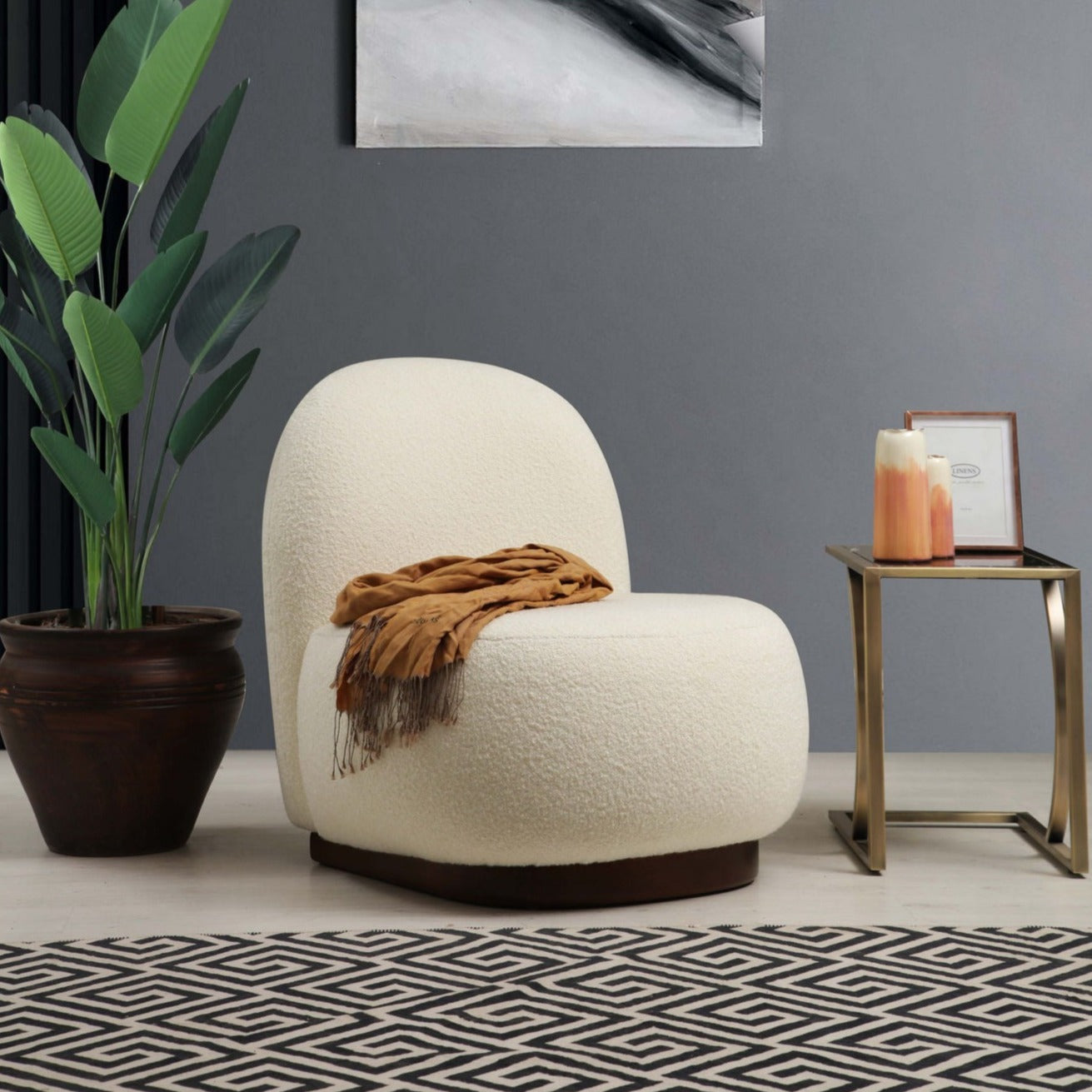 Fotelis Tina - Bouclet White