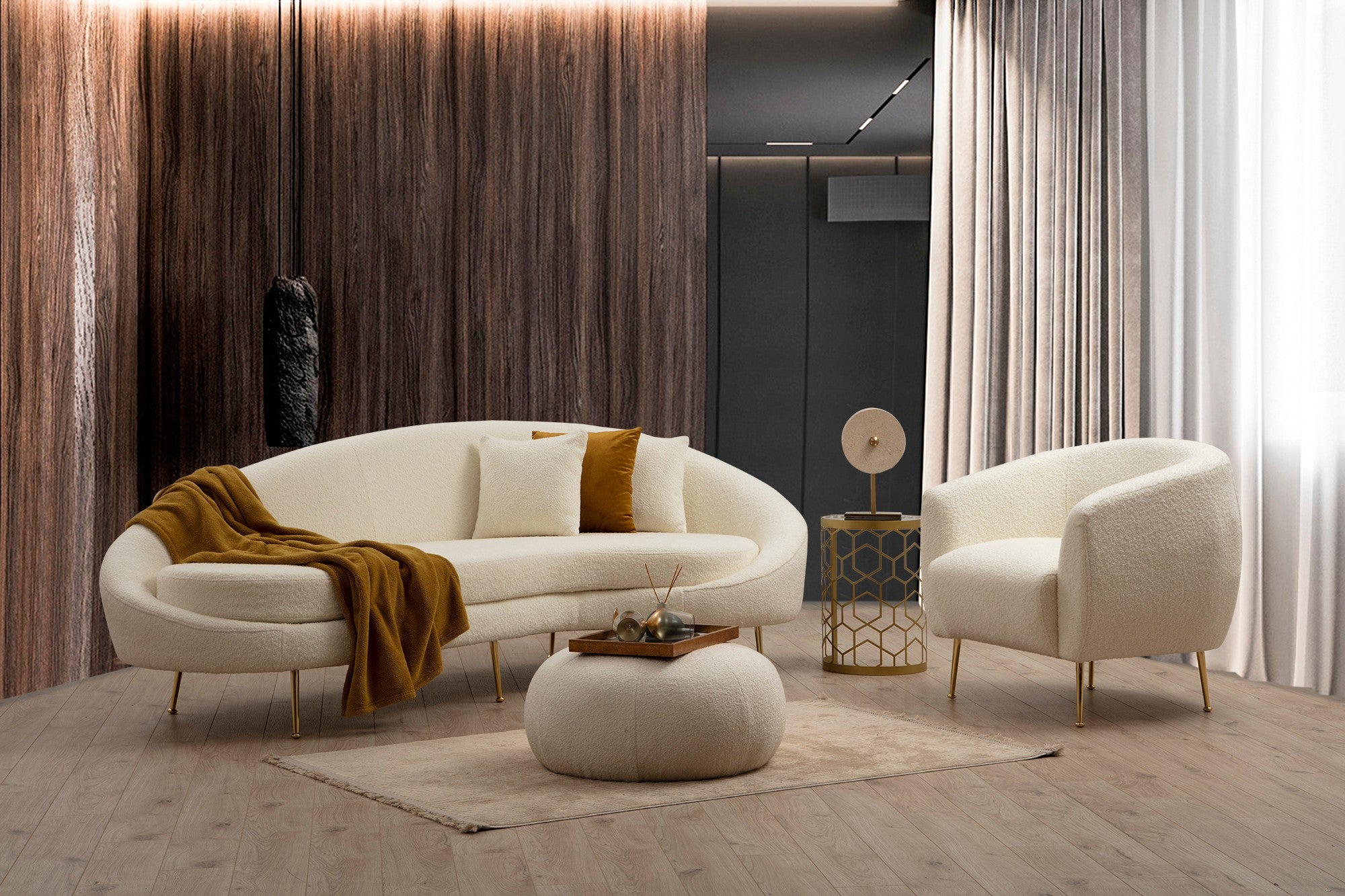 Sofa Eses - Cream Bouclett