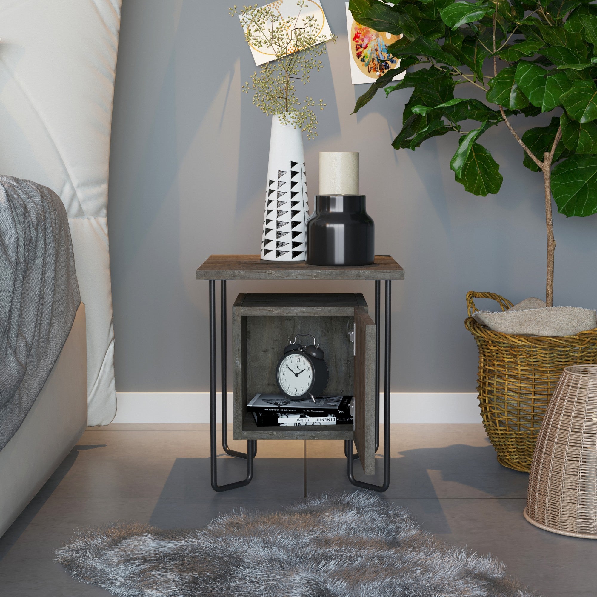Naktinis staliukas Acres Nightstand - Dark Coffee