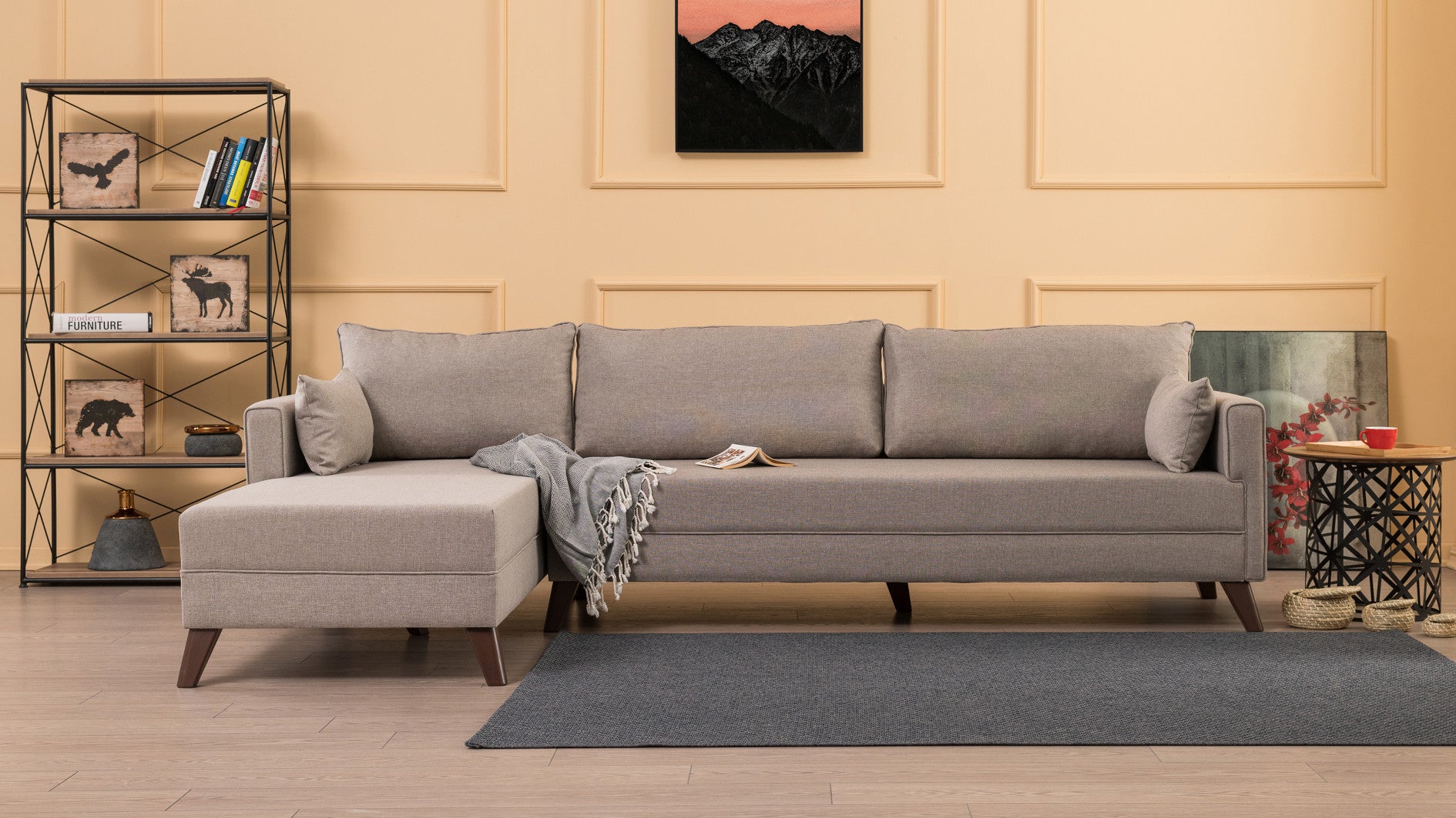Minkštas kampas Bella Corner Sofa Left 1 - Cream