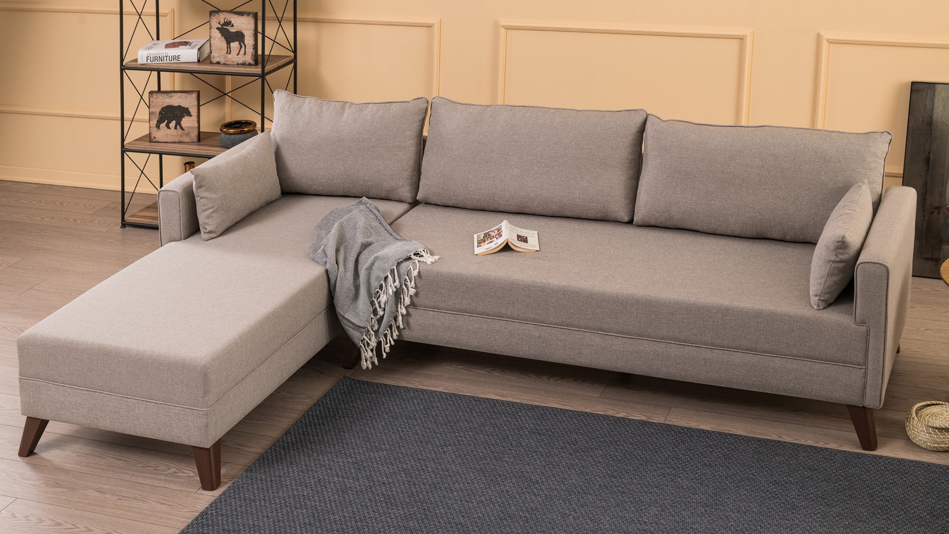 Minkštas kampas Bella Corner Sofa Left 1 - Cream