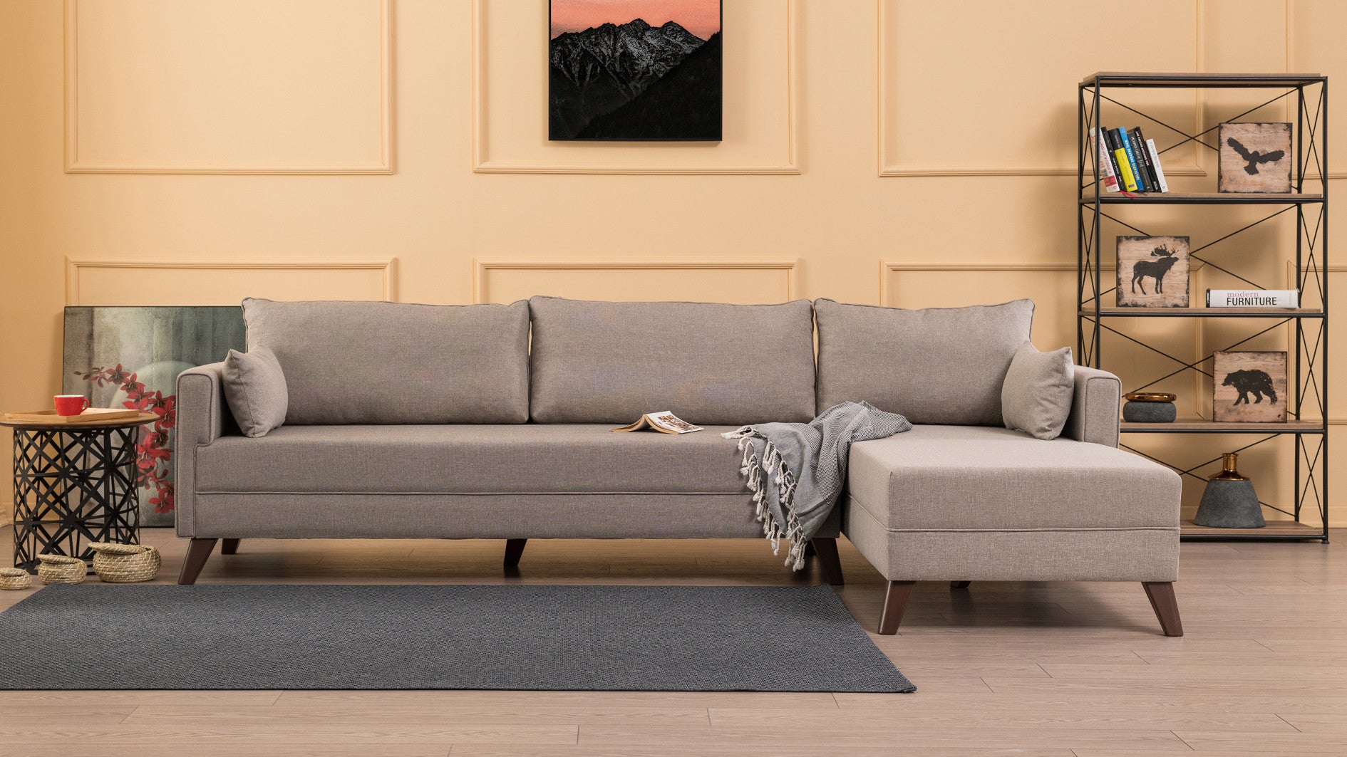 Minkštas kampas Bella Corner Sofa Right 1 - Cream