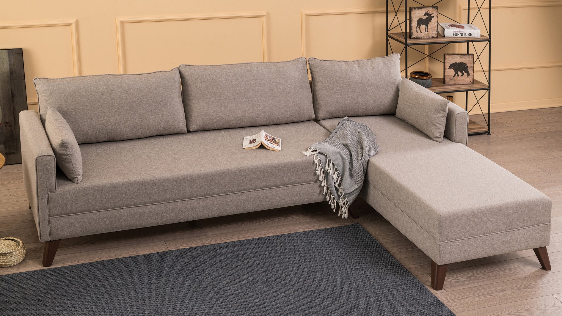 Minkštas kampas Bella Corner Sofa Right 1 - Cream