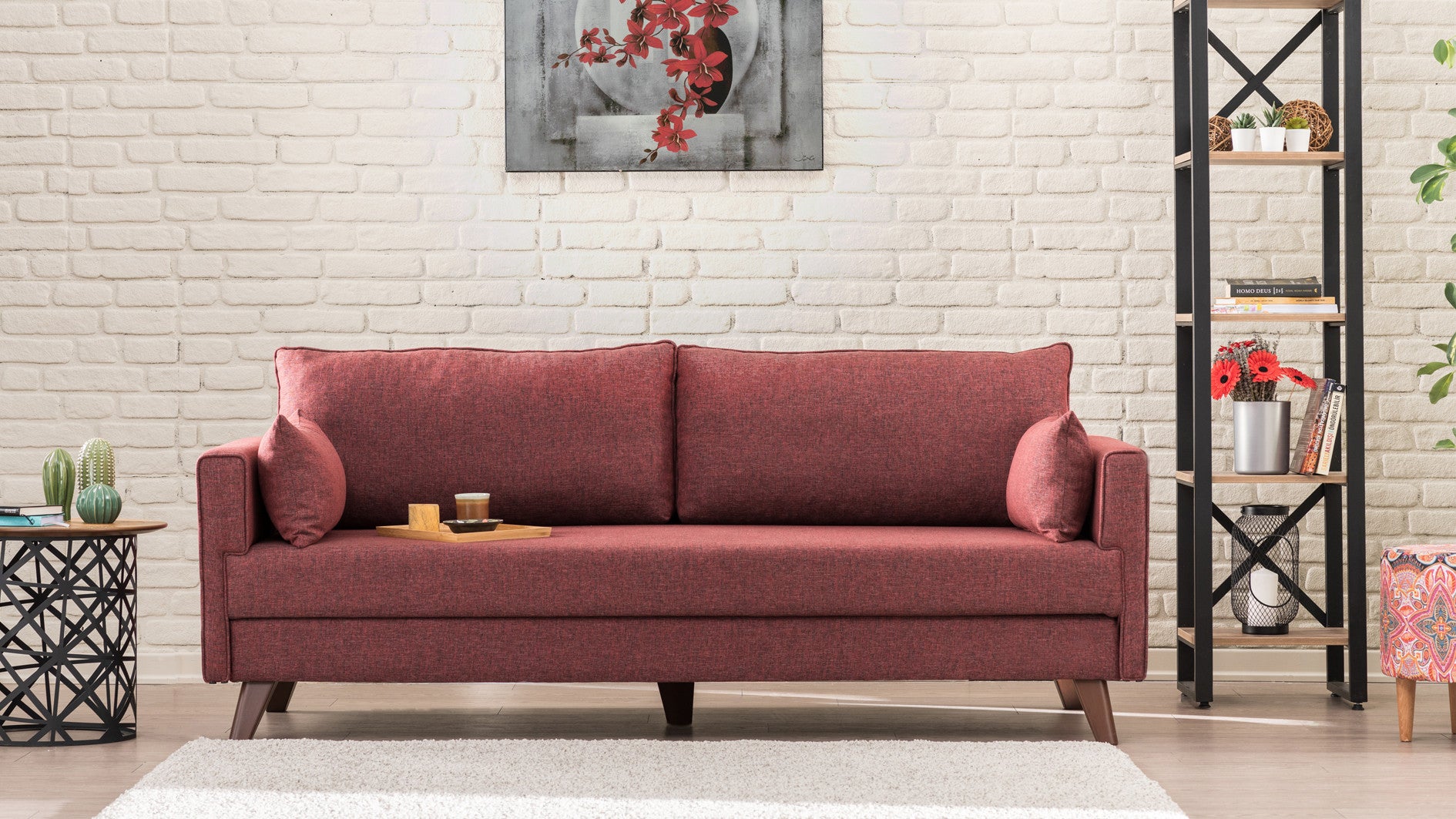 Sofa Bella Sofa For 3 Pr - Claret Red