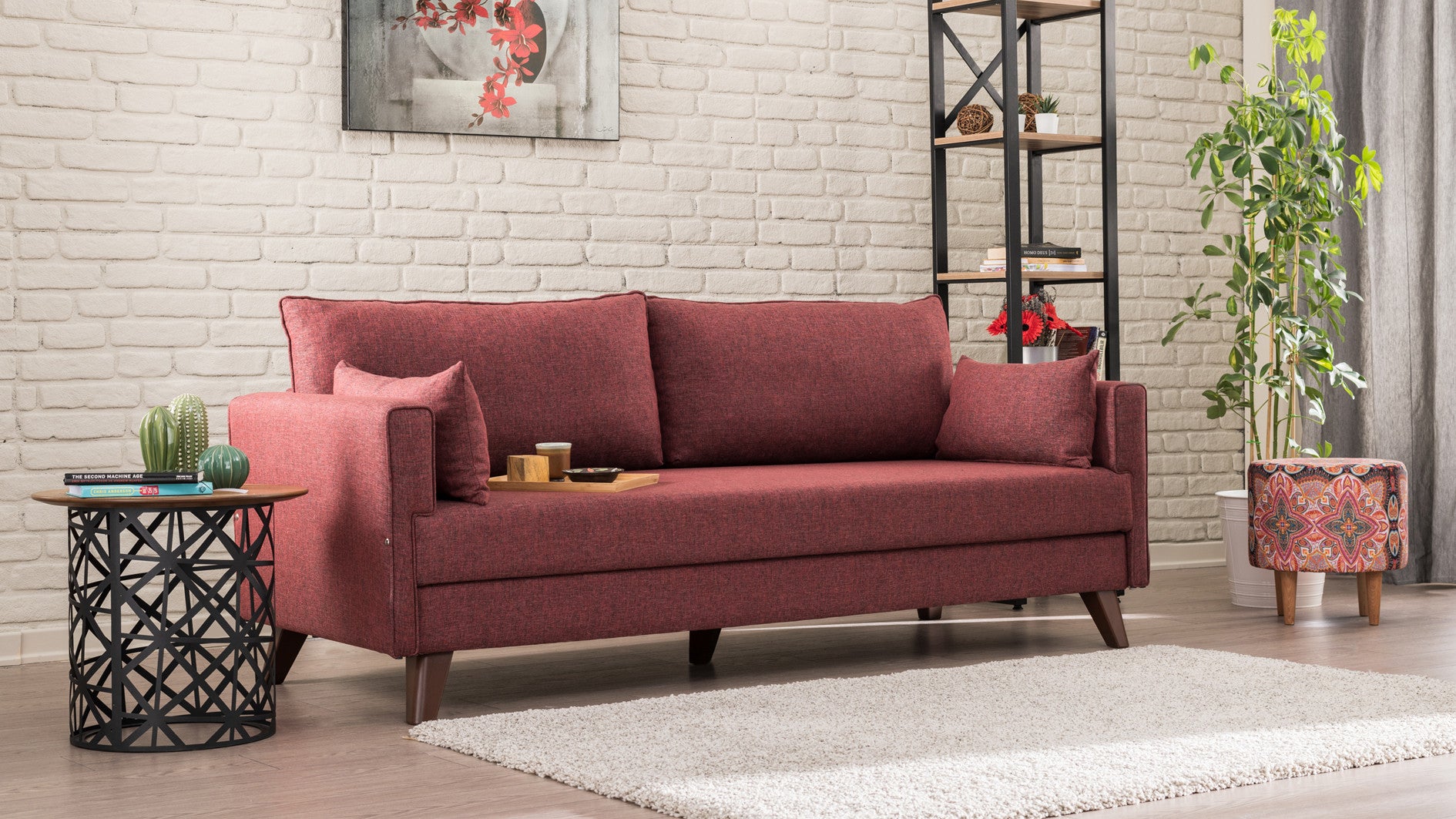 Sofa-lova Bella Sofa Bed - Claret Red
