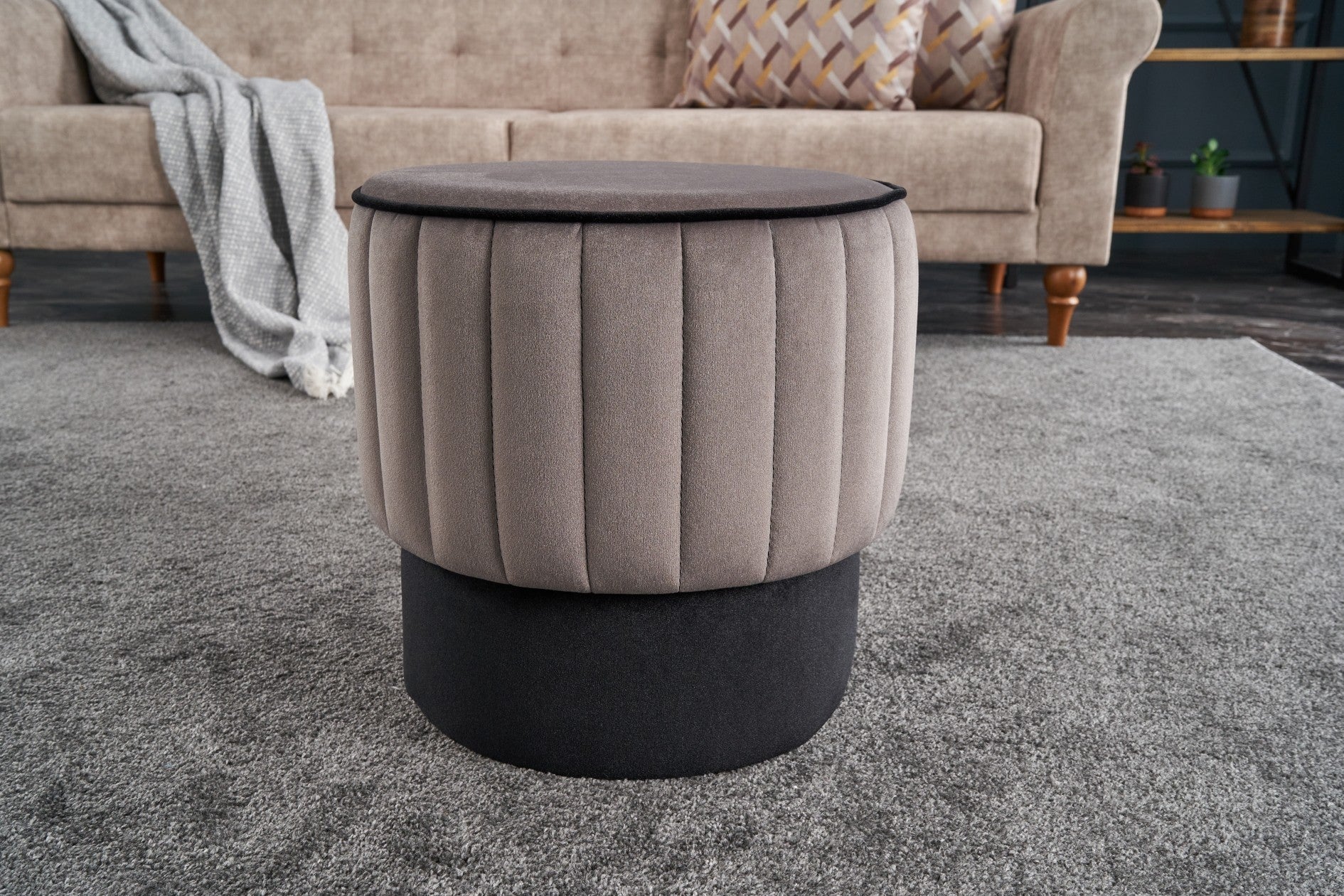 Pufas Rose Puf - Grey