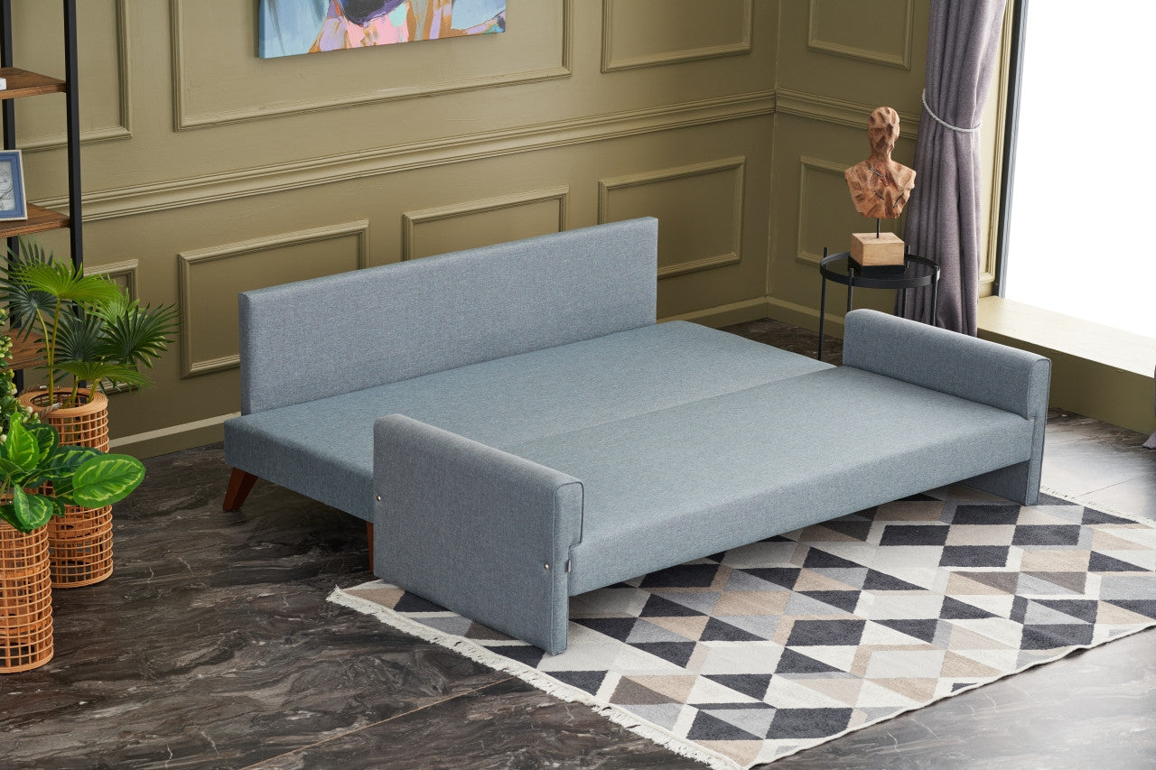 Sofa-lova Bella Soft Yatakli Üclu Koltuk - Blue