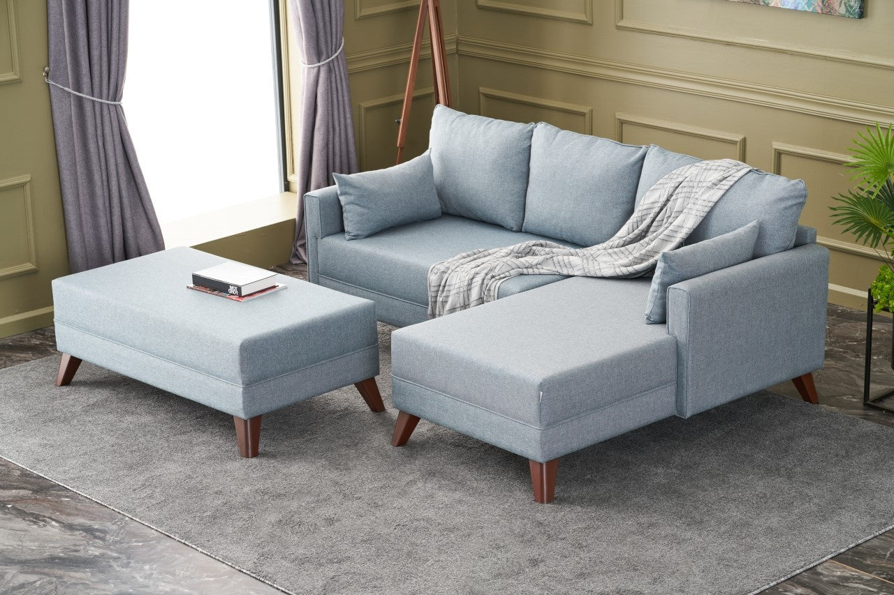 Minkštas kampas su miegojimo funkcija Bella Soft Mini Kose Right - Blue
