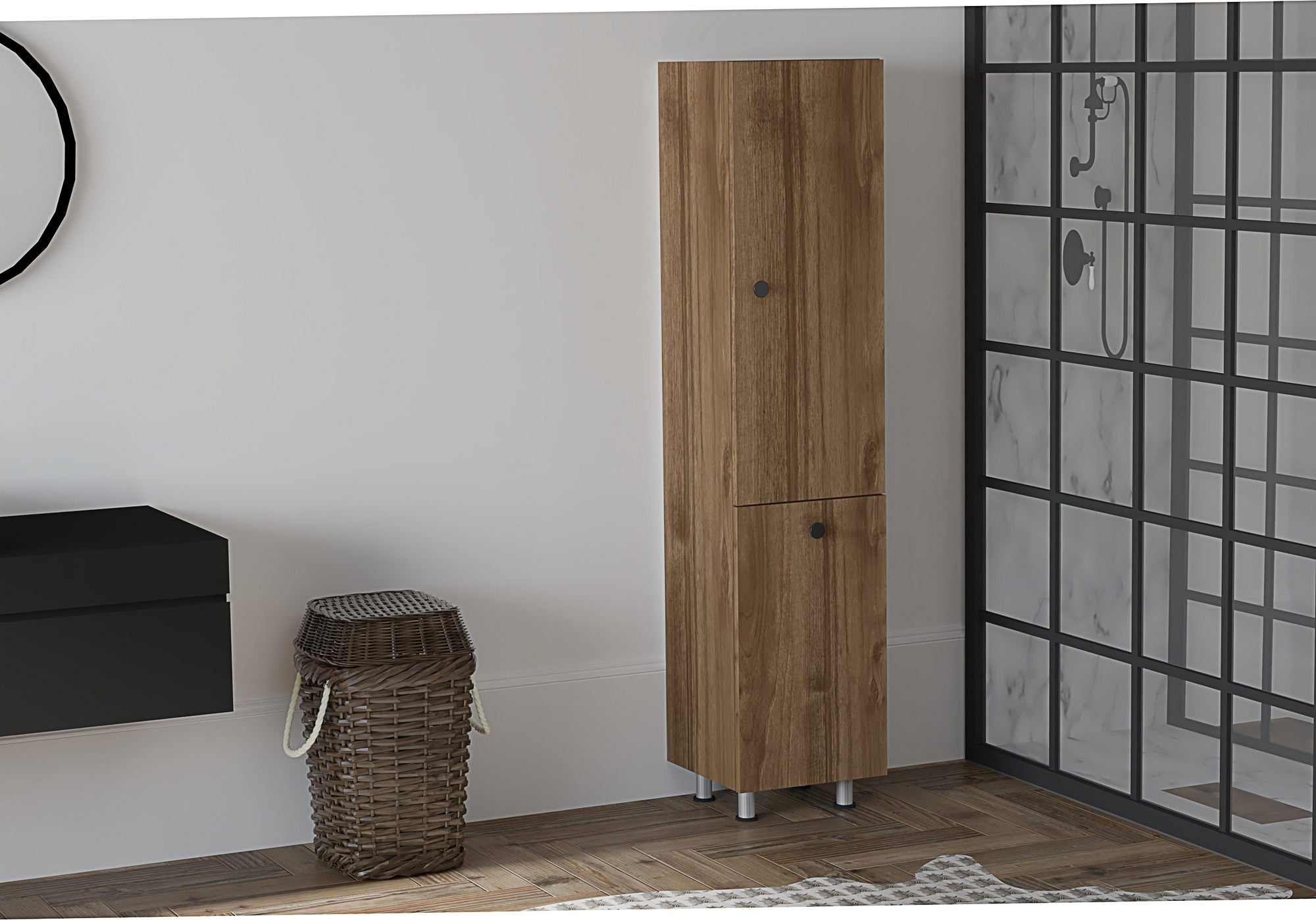 Vonios spintelė Lipa - Walnut