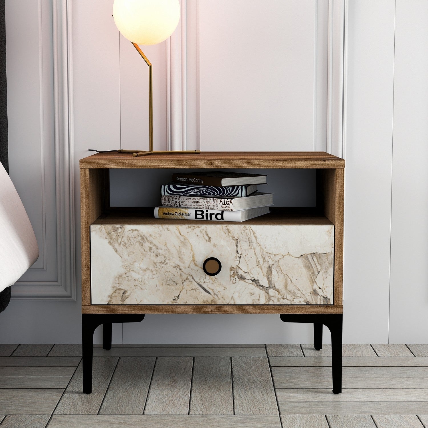 Naktinis staliukas Lizbon 531 - Walnut, White