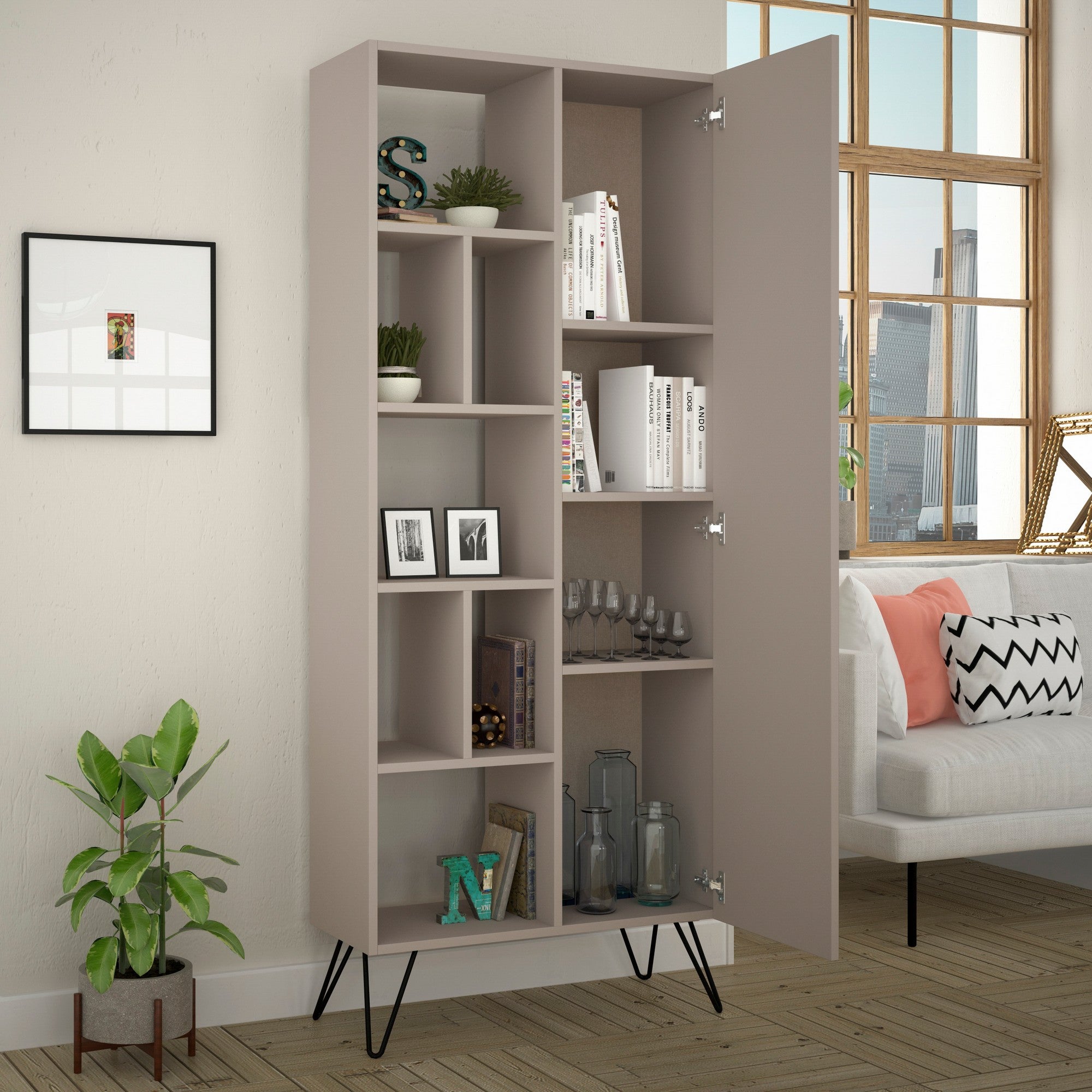 Lentyna Jedda Bookcase Light Mocha